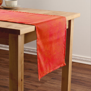 Red Orange Abstract Pattern Short Table Runner