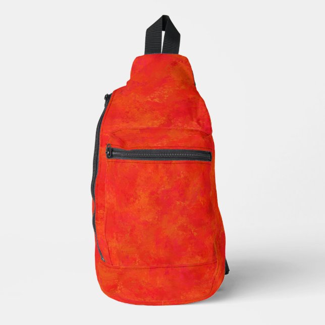 Red Orange Abstract Pattern Sling Bag (Front)