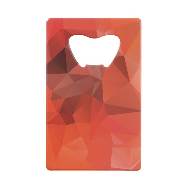 Red Orange Abstract Pyramid Art Credit Card Bottle Opener (Front)