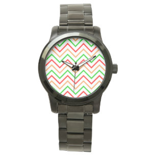 Red, Orange and Green Chevron Watch