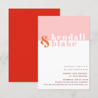 Red, Orange and Pink Minimalist Typography Wedding