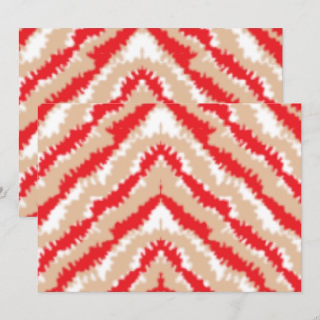 Red, orange, and pink textured patterns and motifs invitation (Front/Back)