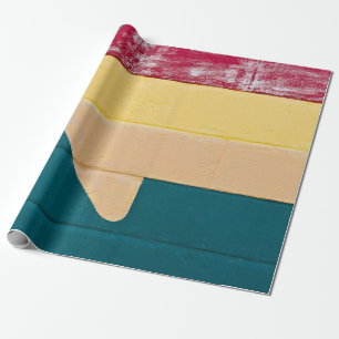 Red, orange, and yellow arrow signage wrapping paper