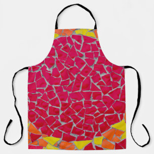 Red, orange, and yellow artwork apron