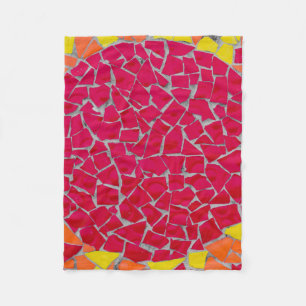 Red, orange, and yellow artwork fleece blanket