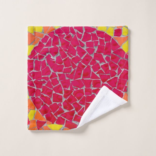 Red, orange, and yellow artwork wash cloth (Wash Cloth)