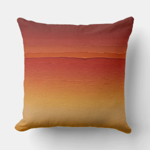 red orange and yellow brushstrokes gradient throw pillow