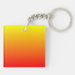 Red, Orange and Yellow Watercolor Gradient Keychain
