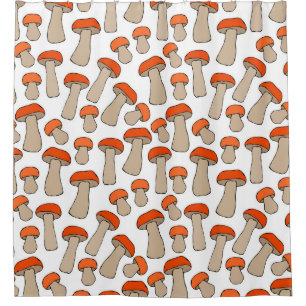 Red Orange Aspen Mushrooms Pattern