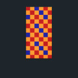 Red Orange Blue Checkered Pattern Design  Canvas Print<br><div class="desc">Red Orange And Blue Checkered 3 colours Check Pattern Design</div>