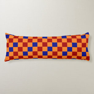 Red Orange Blue Chequered Pattern Design Body Pillow