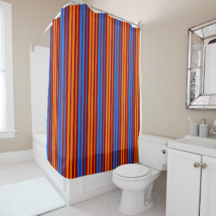 Red Orange Blue Vertical Stripes Design