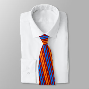 Red Orange Blue Vertical Stripes Design   Tie