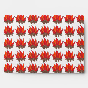Red Orange Camping Campfire Fire Summer Camp Envelope