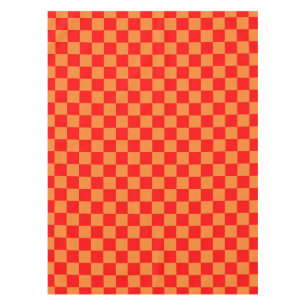 Red Orange Check Checkered Pattern  Tablecloth