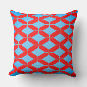Red Orange Colour in Polygon Shapes Throw Pillow