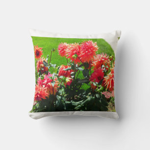 Red Orange Dhalia Pillow
