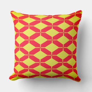 Red Orange Diamond  Throw Pillow
