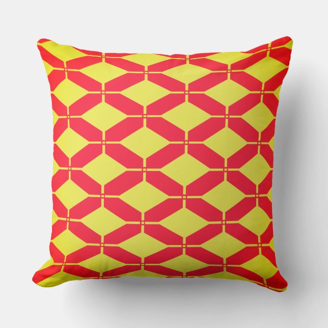 Red Orange Diamond  Throw Pillow (Front)