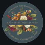 Red | Orange Floral Bouquet Return Address Seal<br><div class="desc">Ethereal floral bouquets with shades of dark red, rusty orange, yellow to harvest gold and lush greenery give this dark botanical return address envelope seal design a look of deep, rich modern rustic elegance that is sure to impress your recipients. Available in a variety of colours. Simply add your names...</div>