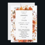 Red & Orange Floral Wedding Ceremony Program<br><div class="desc">Guide your guests with the order of your ceremony with beautiful Red & Orange Floral Wedding Ceremony Programs.</div>