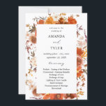 Red & Orange Floral Wedding Ceremony Program<br><div class="desc">Guide your guests with the order of your ceremony with beautiful Red & Orange Floral Wedding Ceremony Programs.</div>