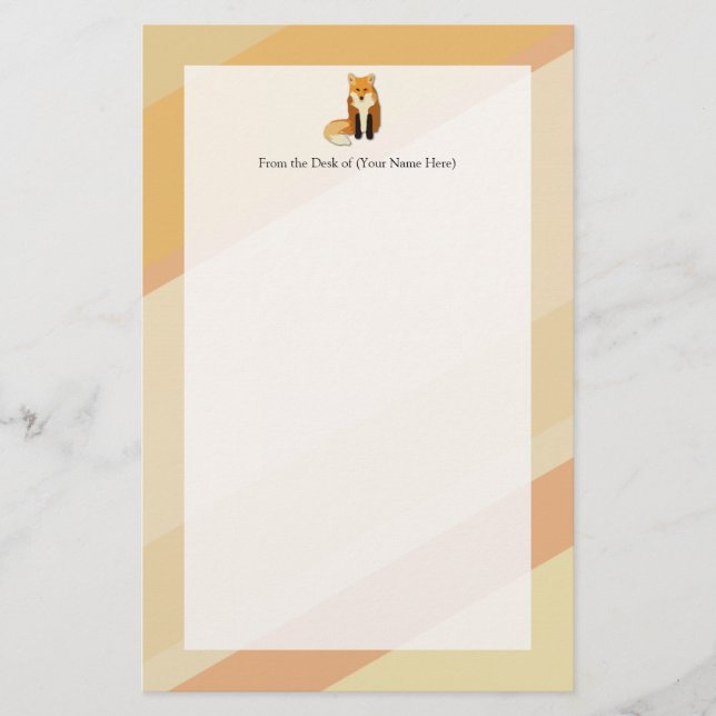 Red Orange Fox Stationery (Front)