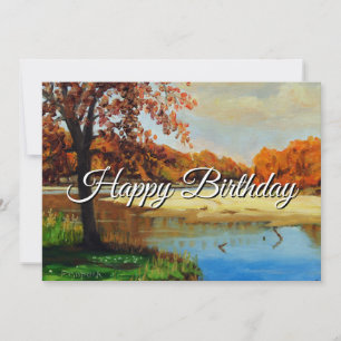 Red Orange Green Blue Yellow River Birthday  Invitation