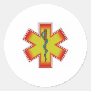     red & orange & green classic round sticker