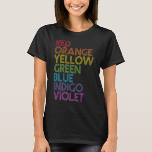 Red Orange Green Yellow Blue Indigo Violet Rainbow T-Shirt