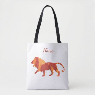 Red Orange Lion Art Tote Bag