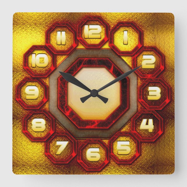 Red & Orange Luminous Wall Clock (Front)