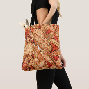 Red orange painted volcanic stone drawing tote bag
