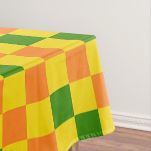 Red Orange Pink Checkered Pattern Design  Tablecloth