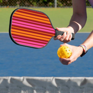 Red Orange Pink Vertical Stripes Design   Pickleball Paddle