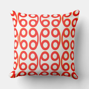 Red Orange Reels on Ends Throw Pillow