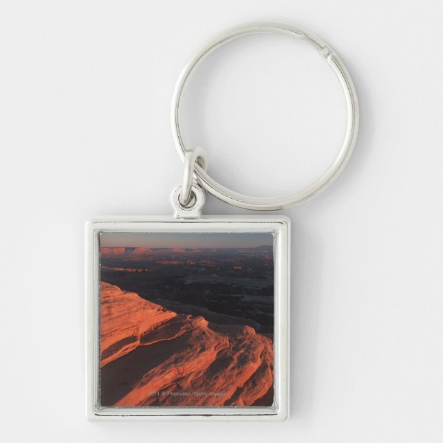 Red Orange Rock Side In Utah Keychain (Front)