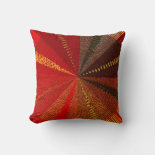 Red Orange Spiral Vortex Outdoor Pillow