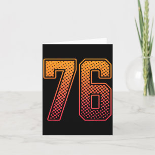 Red Orange Sports Number 76 Jersey Player Uniform Card