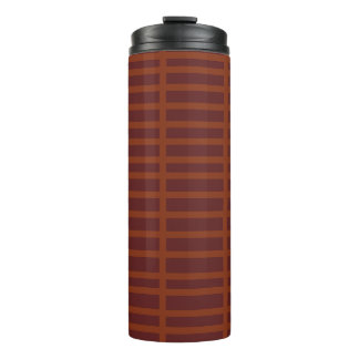 Red orange striped pattern thermal tumbler