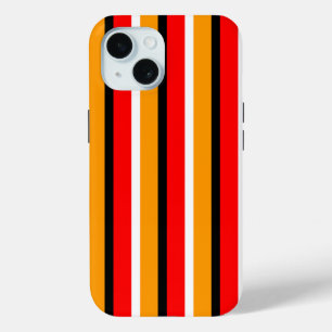 Red Orange Stripes Pattern Design iPhone 15 Case