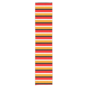 Red Orange Stripes Pattern Design Short Table Runner