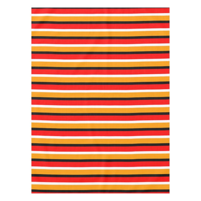 Red Orange Stripes Pattern Design Tablecloth (Front)
