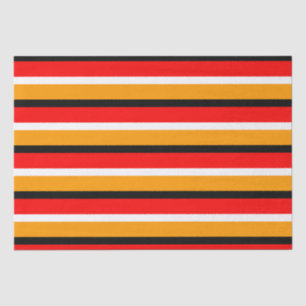 Red Orange Stripes Pattern Design Tissue Paper