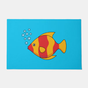 Red Orange Tropical Fish Doormat
