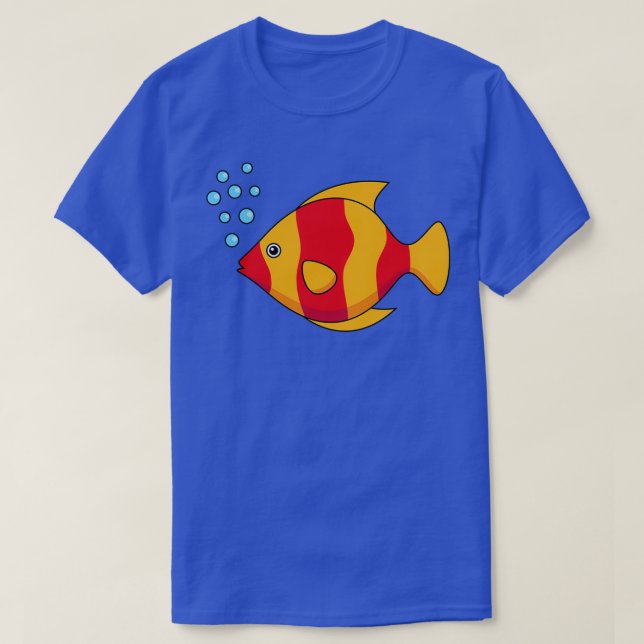 Red Orange Tropical Fish T-Shirt (Design Front)