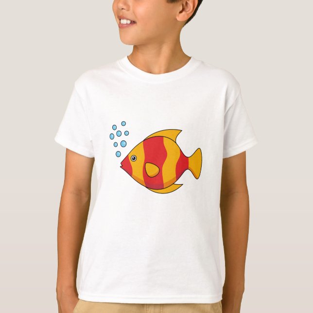 Red Orange Tropical Fish  T-Shirt (Front)