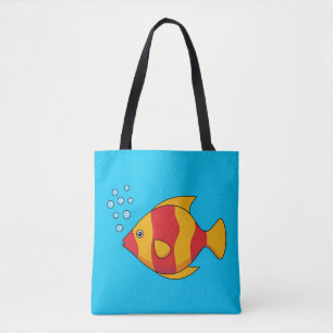 Red Orange Tropical Fish  Tote Bag