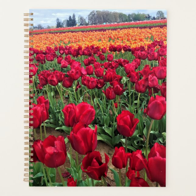 Red & Orange Tulip Field, Oregon Planner (Front)
