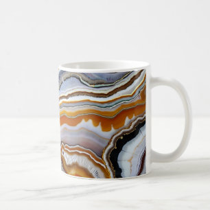 Red Orange White Black Blue Gold Agate Geode Coffee Mug